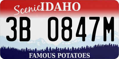 ID license plate 3B0847M