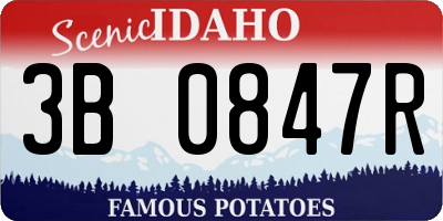 ID license plate 3B0847R