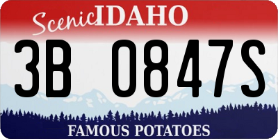 ID license plate 3B0847S