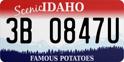 ID license plate 3B0847U