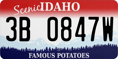 ID license plate 3B0847W
