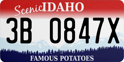 ID license plate 3B0847X