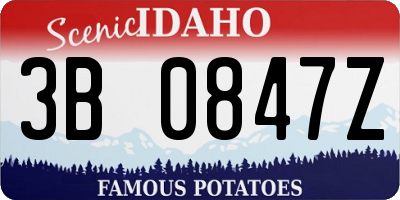 ID license plate 3B0847Z