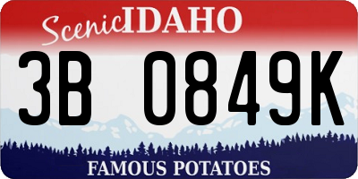 ID license plate 3B0849K