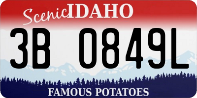 ID license plate 3B0849L