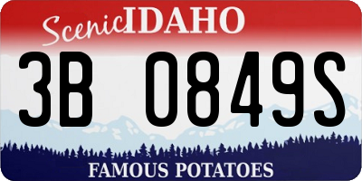 ID license plate 3B0849S