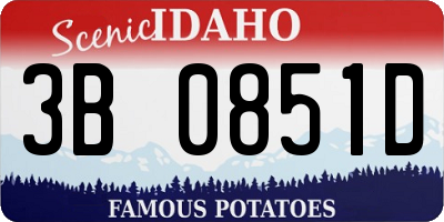 ID license plate 3B0851D