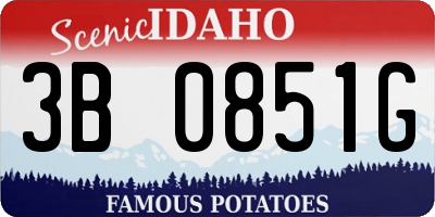 ID license plate 3B0851G