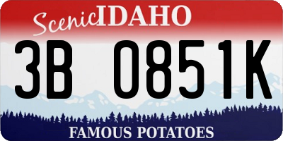 ID license plate 3B0851K