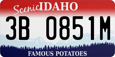 ID license plate 3B0851M