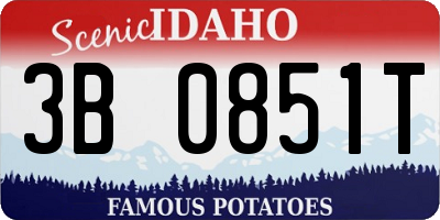 ID license plate 3B0851T