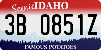 ID license plate 3B0851Z