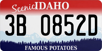 ID license plate 3B0852D