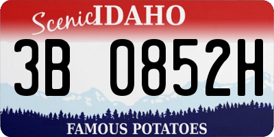ID license plate 3B0852H