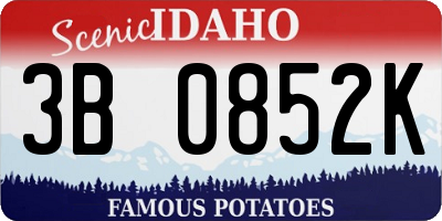 ID license plate 3B0852K