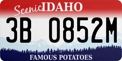 ID license plate 3B0852M