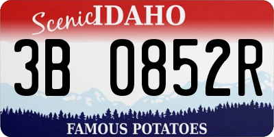ID license plate 3B0852R