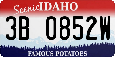 ID license plate 3B0852W