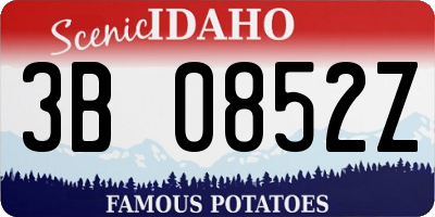 ID license plate 3B0852Z