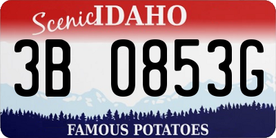 ID license plate 3B0853G