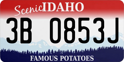 ID license plate 3B0853J