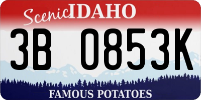 ID license plate 3B0853K