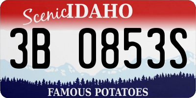 ID license plate 3B0853S