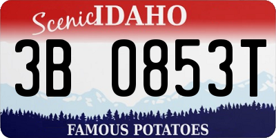 ID license plate 3B0853T
