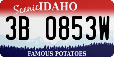 ID license plate 3B0853W