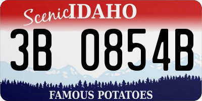ID license plate 3B0854B