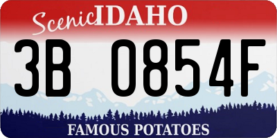 ID license plate 3B0854F