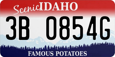 ID license plate 3B0854G