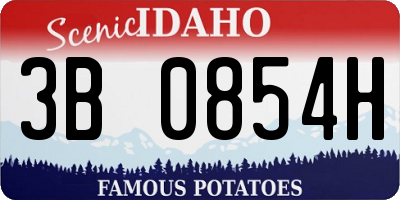 ID license plate 3B0854H