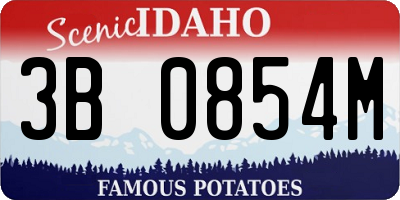 ID license plate 3B0854M