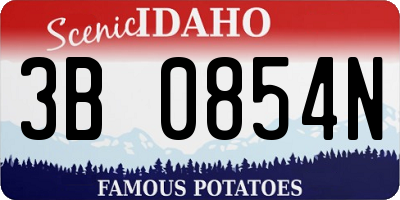 ID license plate 3B0854N
