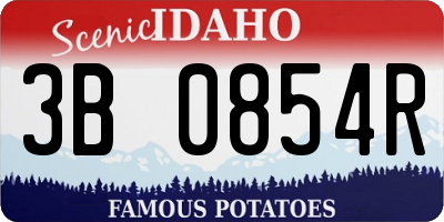 ID license plate 3B0854R