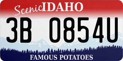 ID license plate 3B0854U