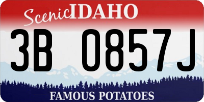 ID license plate 3B0857J