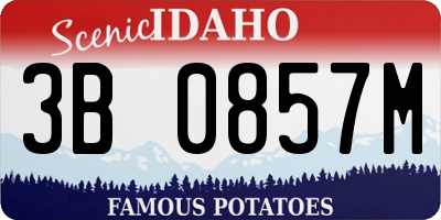 ID license plate 3B0857M