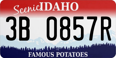 ID license plate 3B0857R