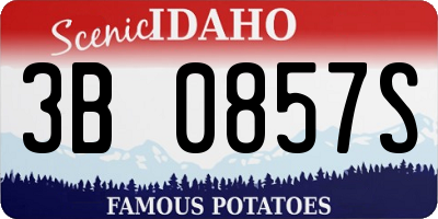ID license plate 3B0857S