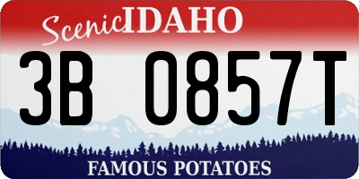 ID license plate 3B0857T