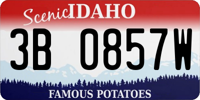 ID license plate 3B0857W