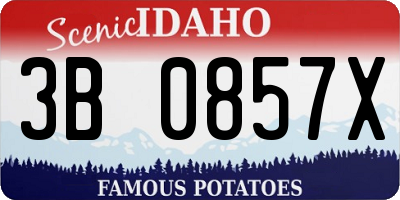ID license plate 3B0857X