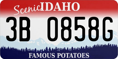 ID license plate 3B0858G