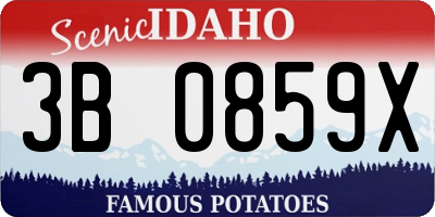 ID license plate 3B0859X