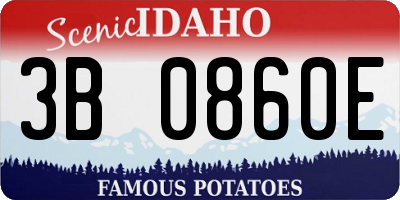 ID license plate 3B0860E