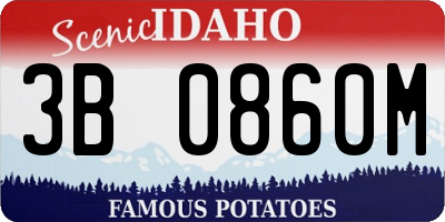 ID license plate 3B0860M