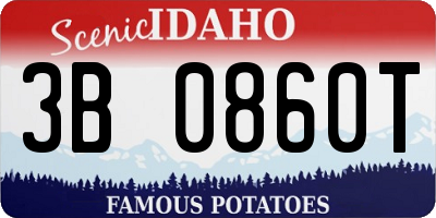 ID license plate 3B0860T