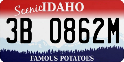 ID license plate 3B0862M